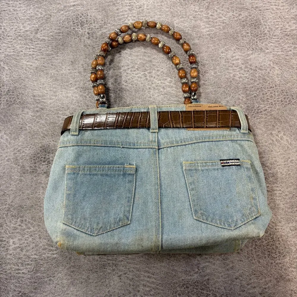 Vintage Denim Western Belt Shoulder Bag